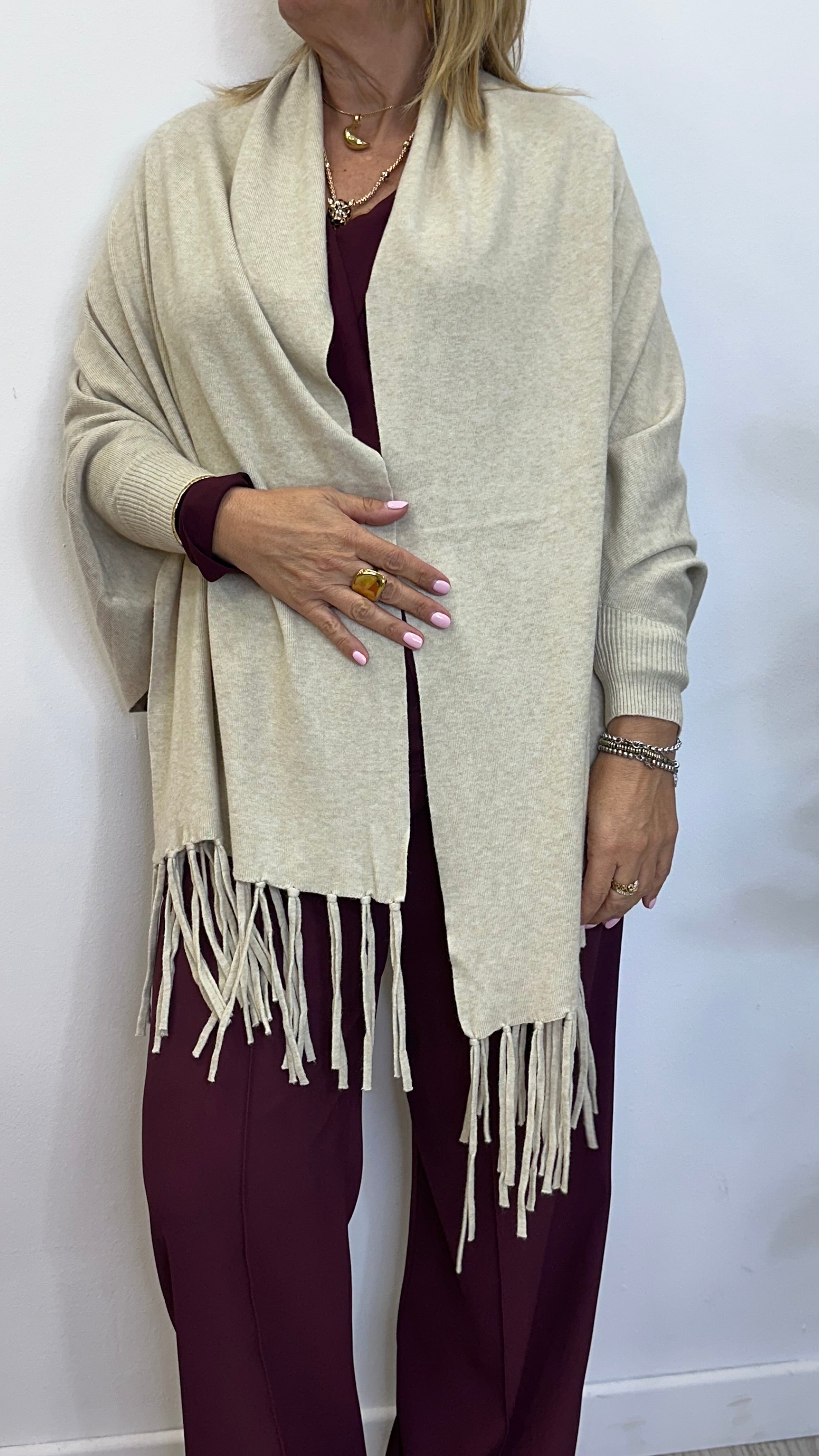Cardigan "SENNA" con frange