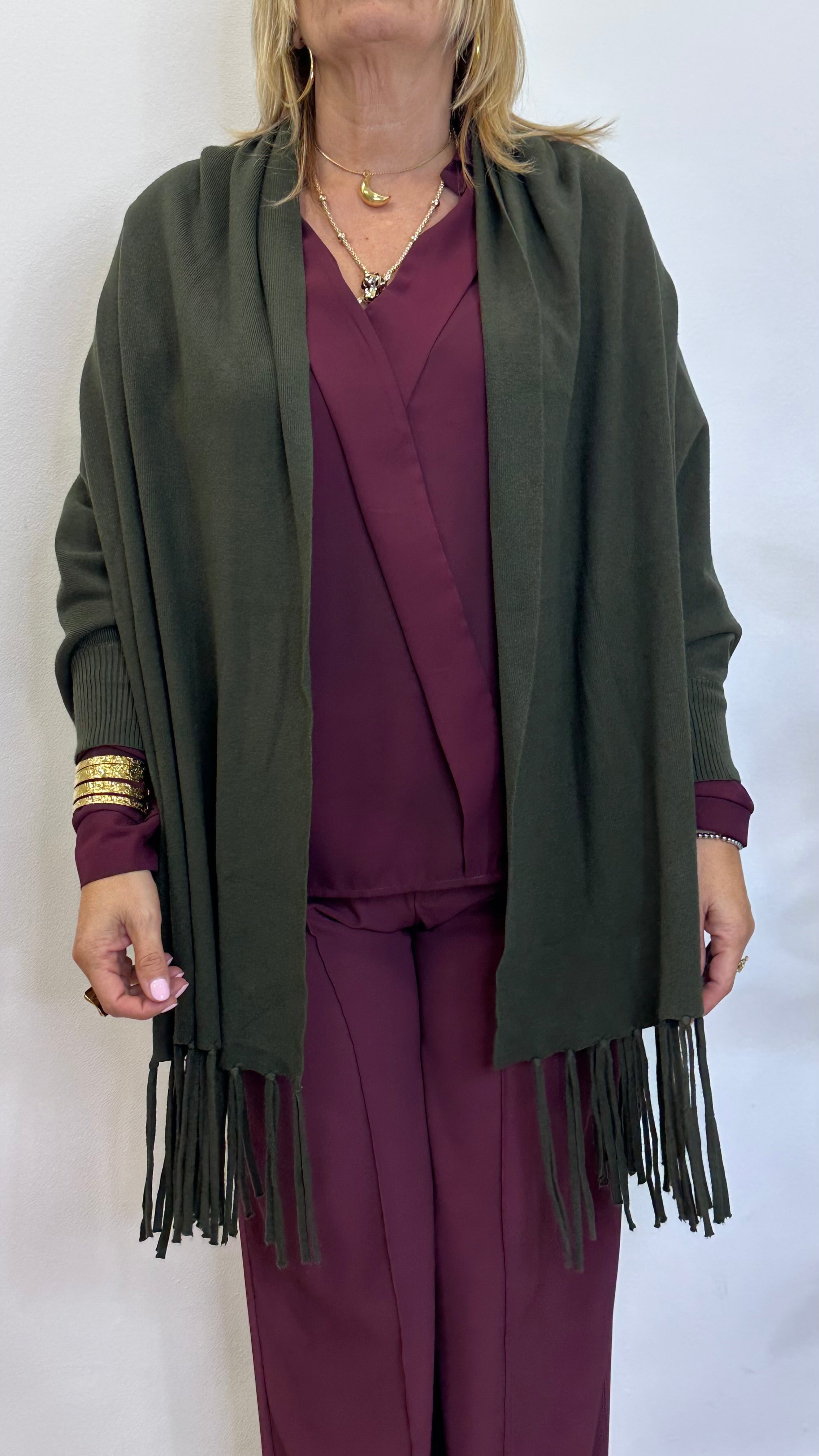 Cardigan "SENNA" con frange