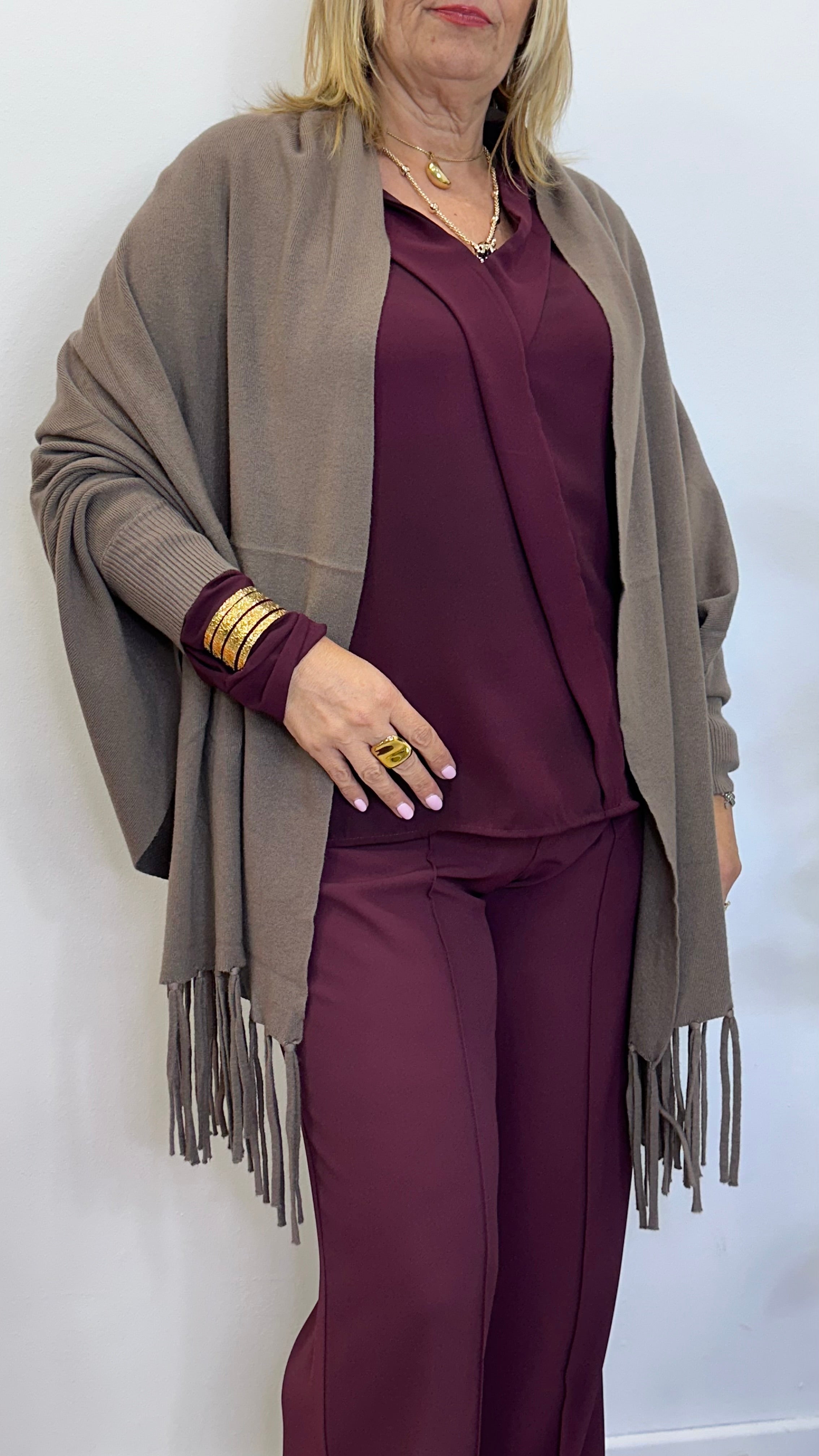 Cardigan "SENNA" con frange