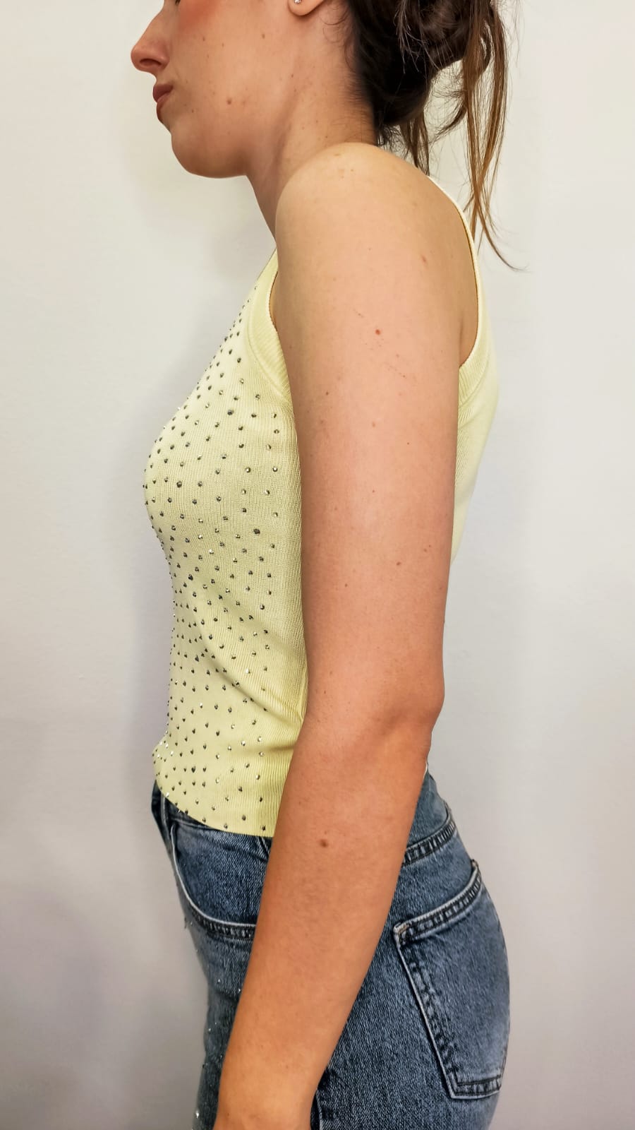 Top "GALASSIA" con brillantini