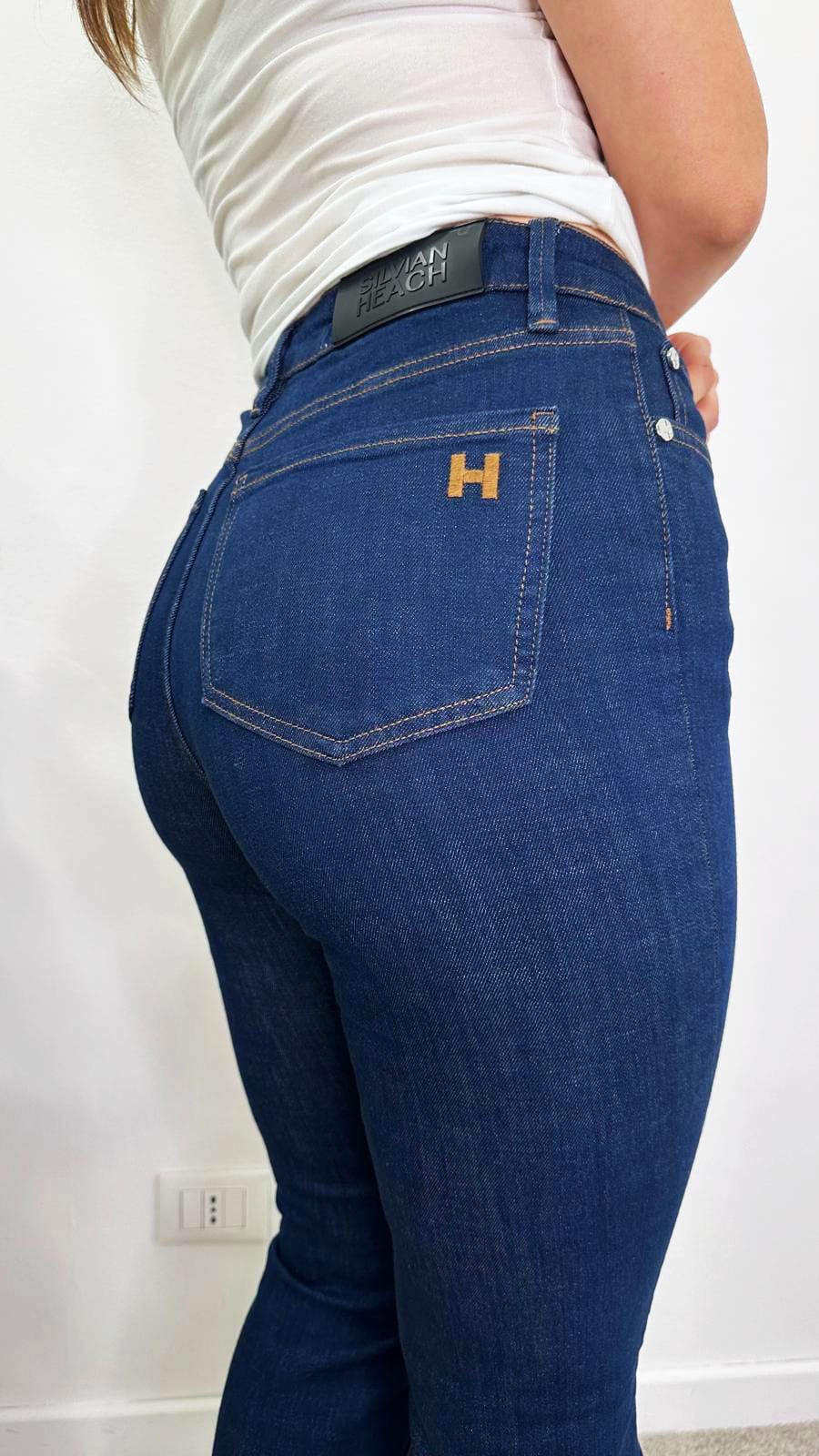 Jeans a Zampa "SILVIA" Blu scuro