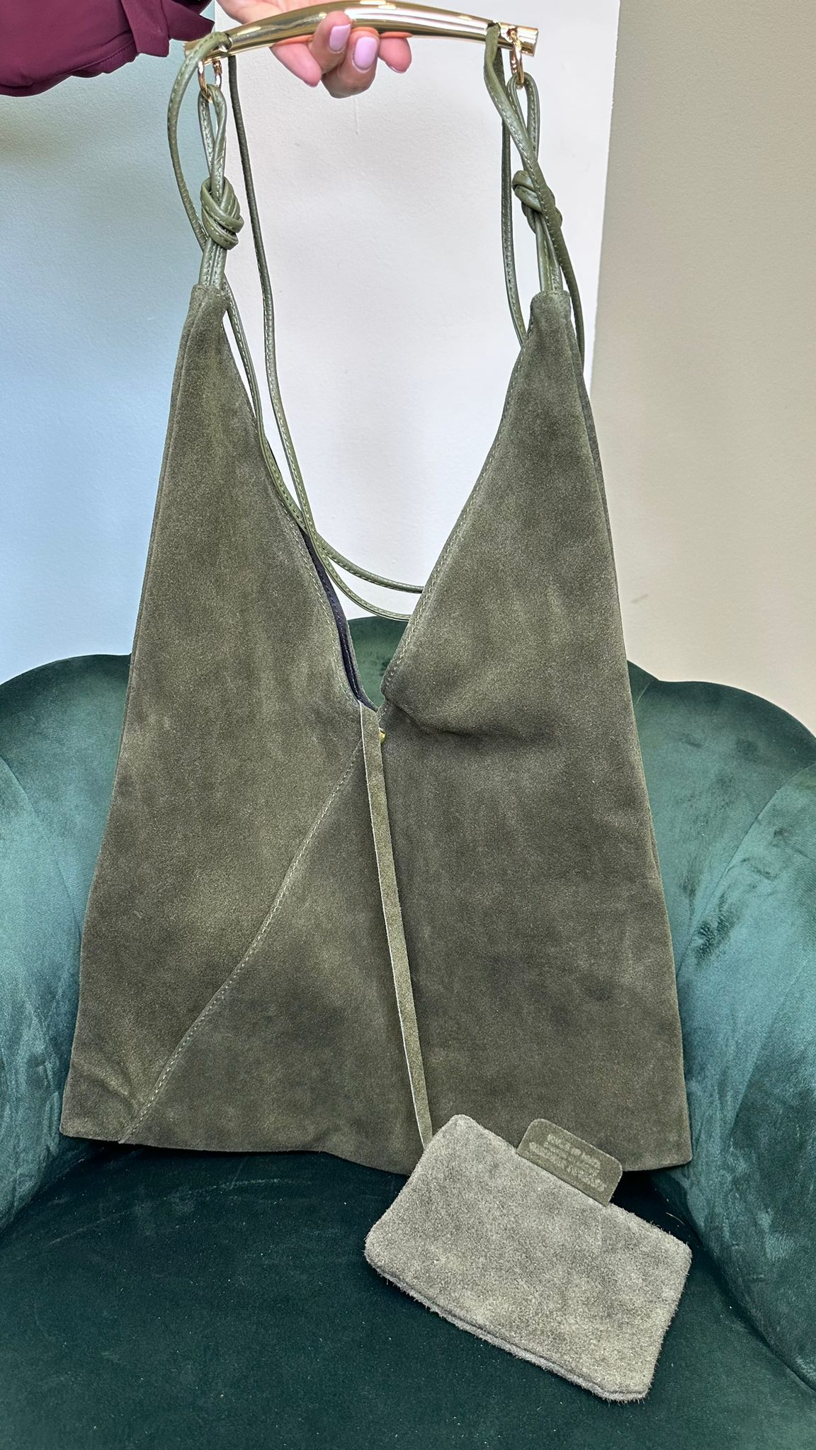 Borsa grande modello BS5589 in pelle scamosciata