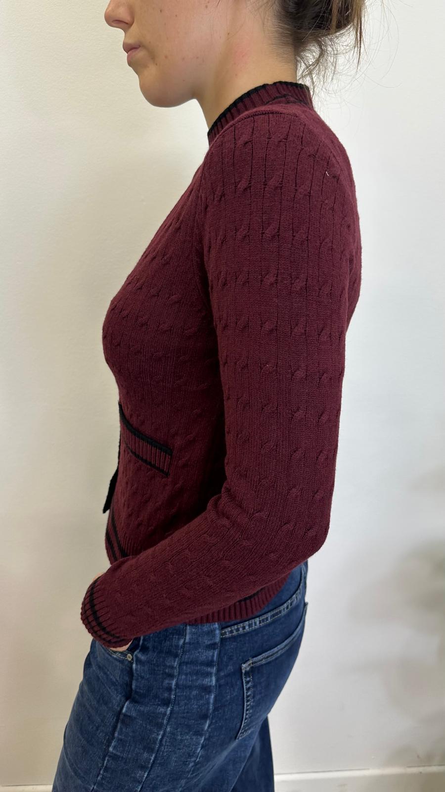 Cardigan "OPEN" con trecce