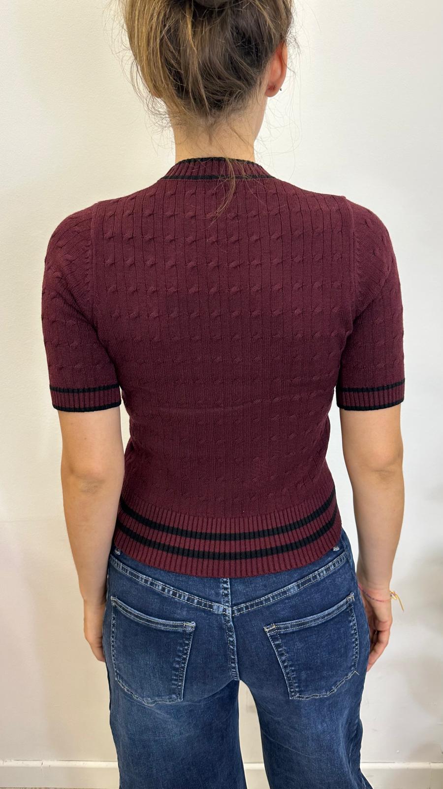 Maglia "TWIN" con maniche corte a trecce