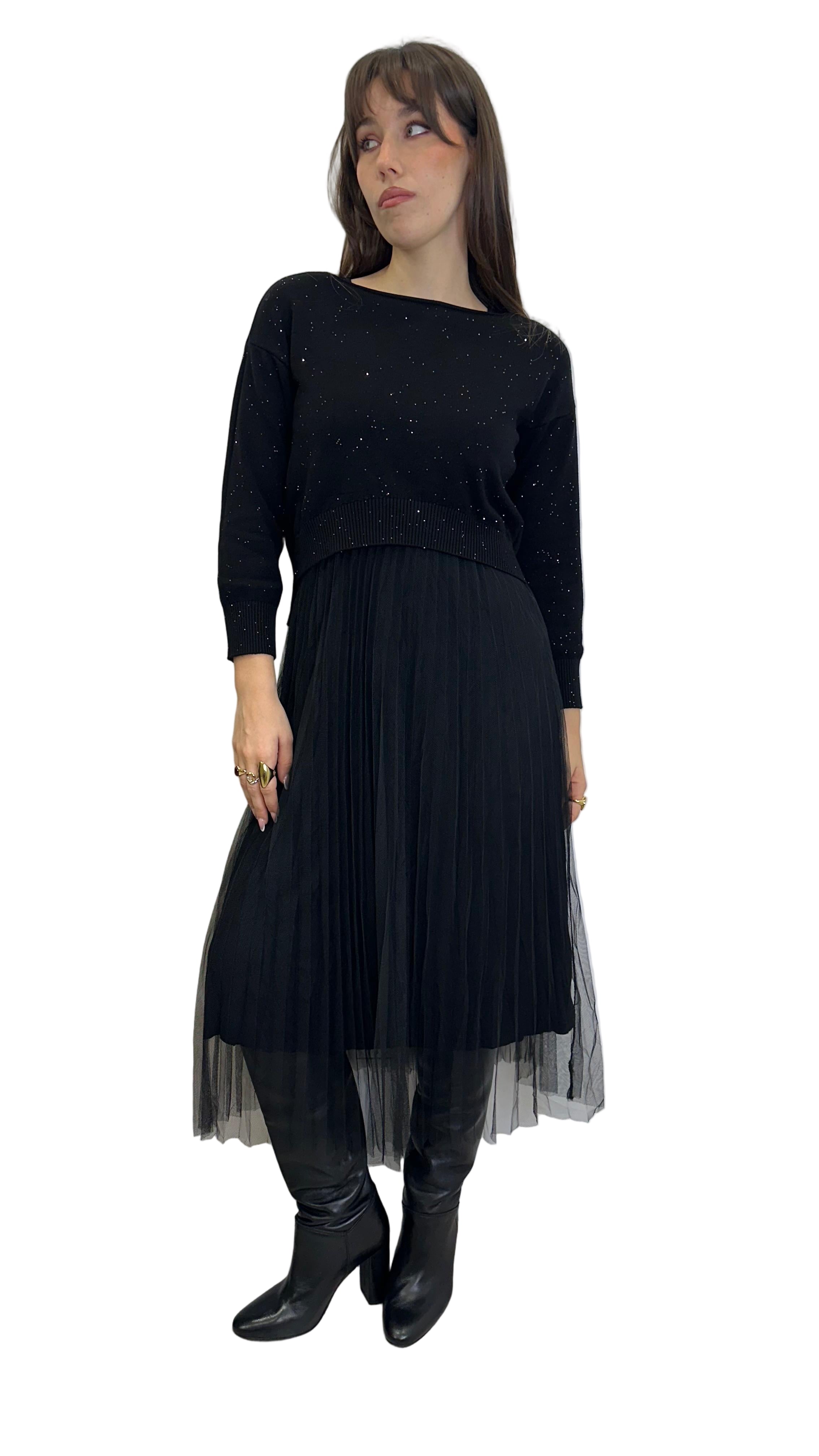 Abito "PECHINO" in maglia con punti luce