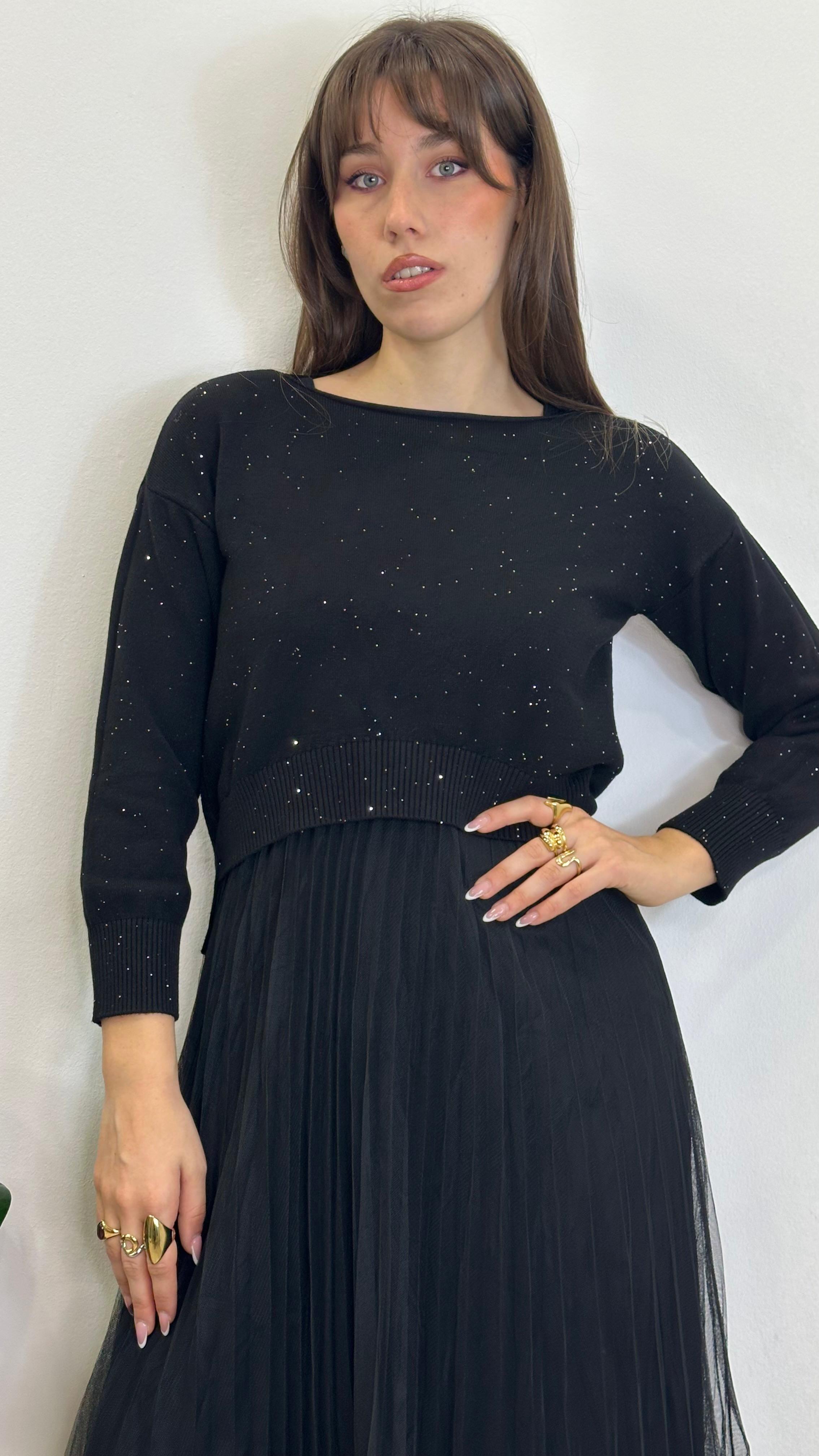 Abito "PECHINO" in maglia con punti luce