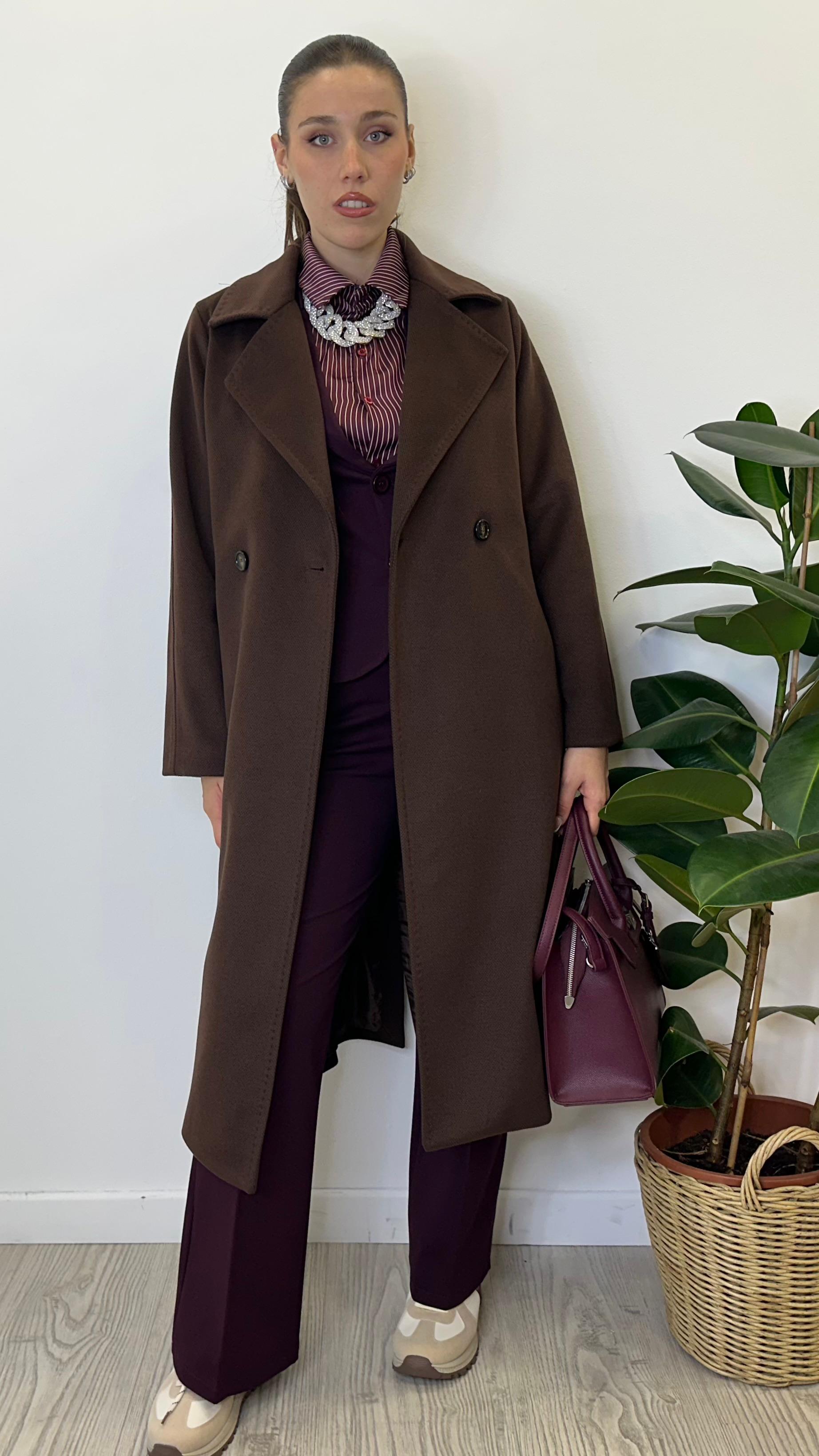 Cappotto "FRIDA" con cintura e doppiopetto