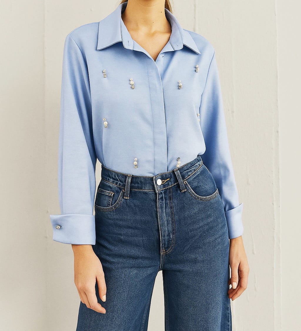 Camicia "LUXOR" con applicazioni gioiello