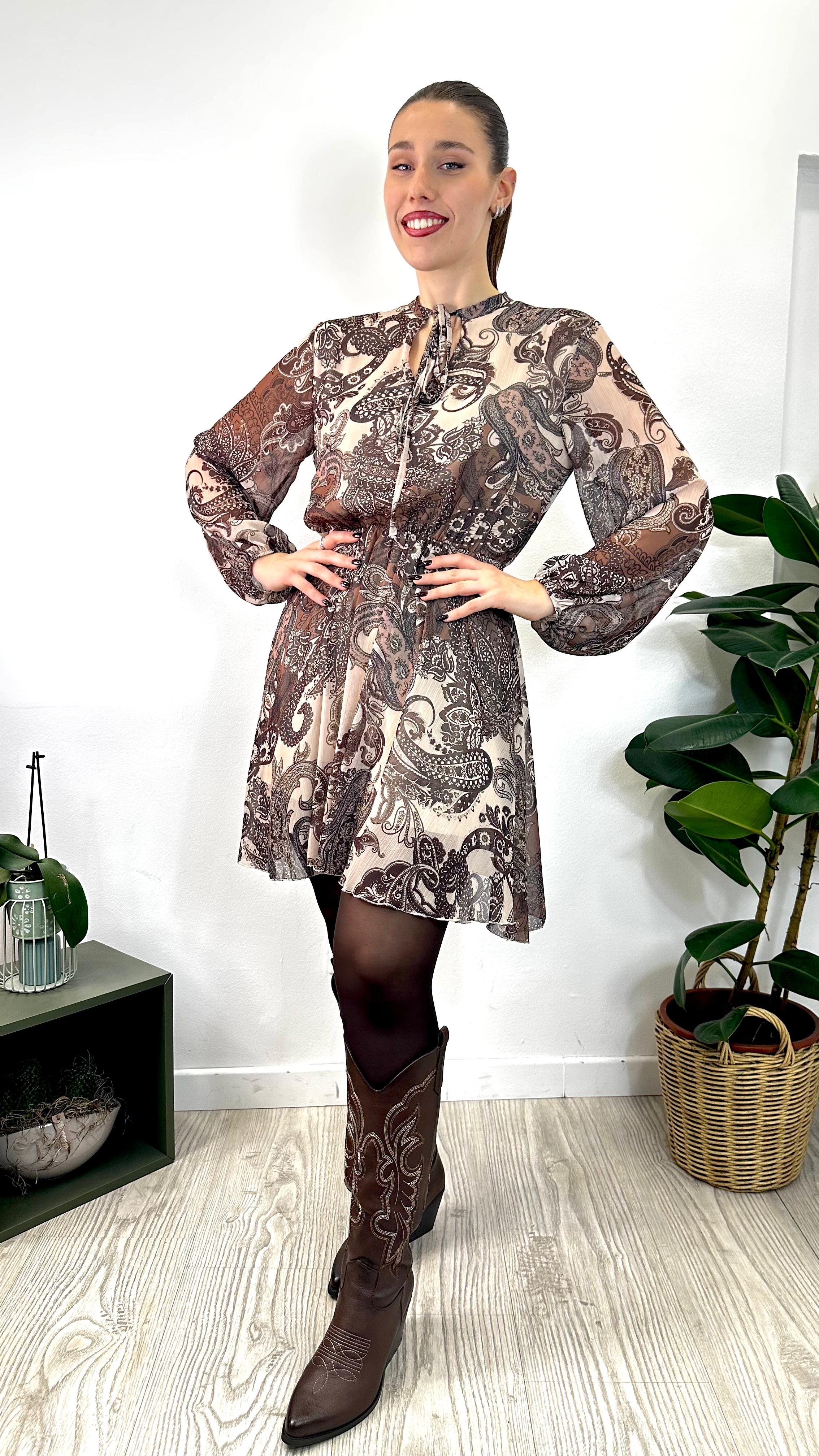 Abito "MANDY" in voile con fantasia