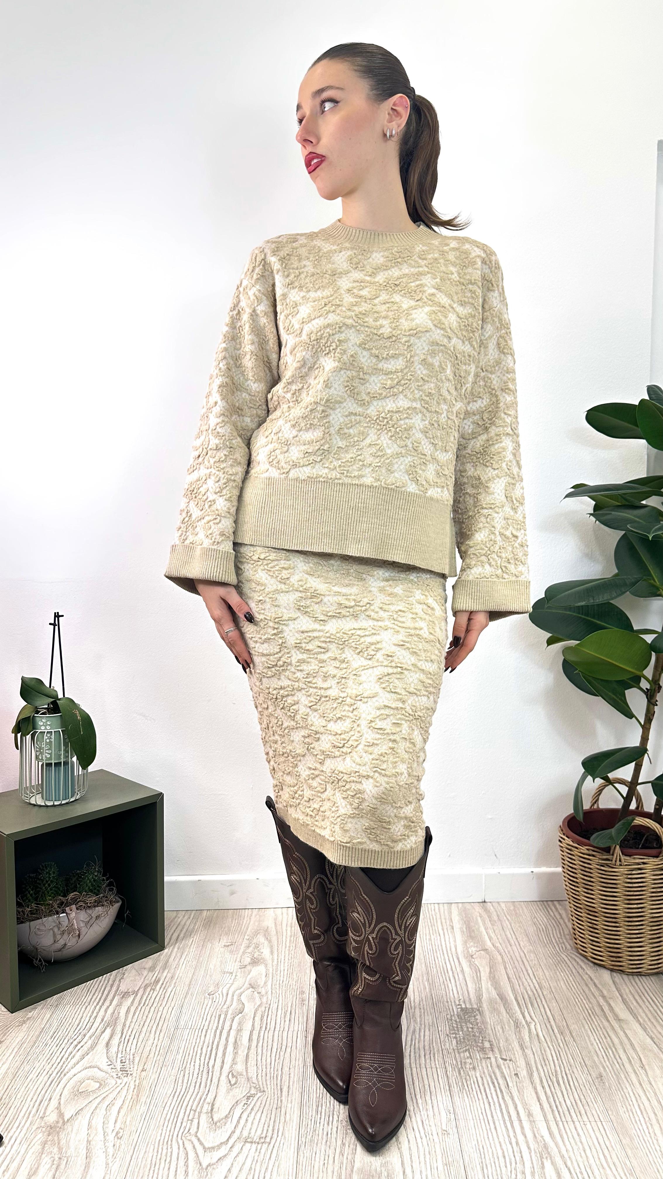 Gonna "ALFA" in maglia lavorata in rilievo SILVIAN HEACH