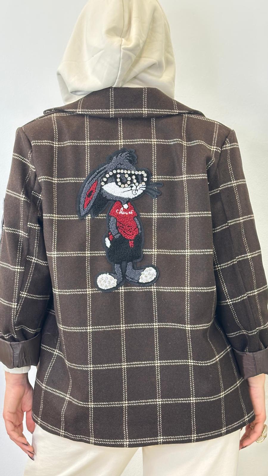 Giacca "LOONEY" scozzese over in panno