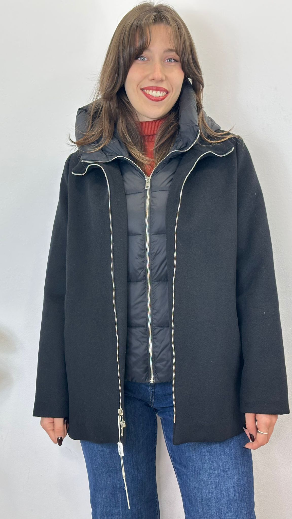 cappotto "P62" con inserto piumino-cappuccio removibili