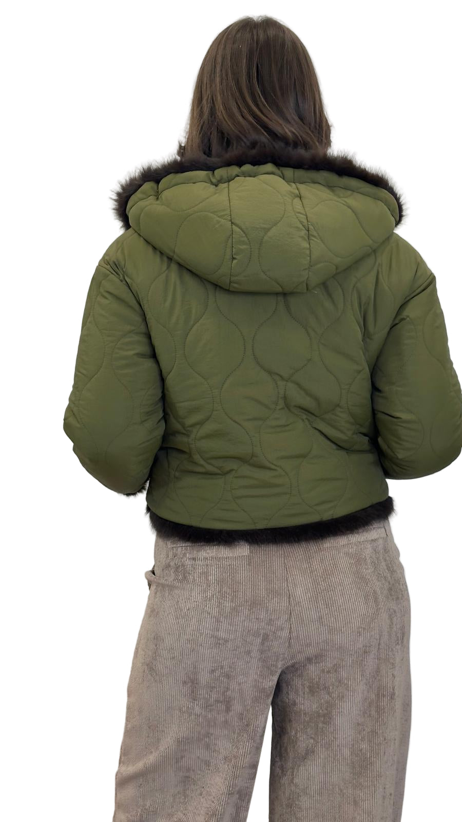 eco-pelliccia "VOLPE" reversibile con cappuccio