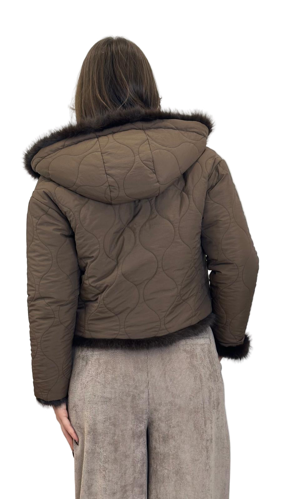 eco-pelliccia "VOLPE" reversibile con cappuccio