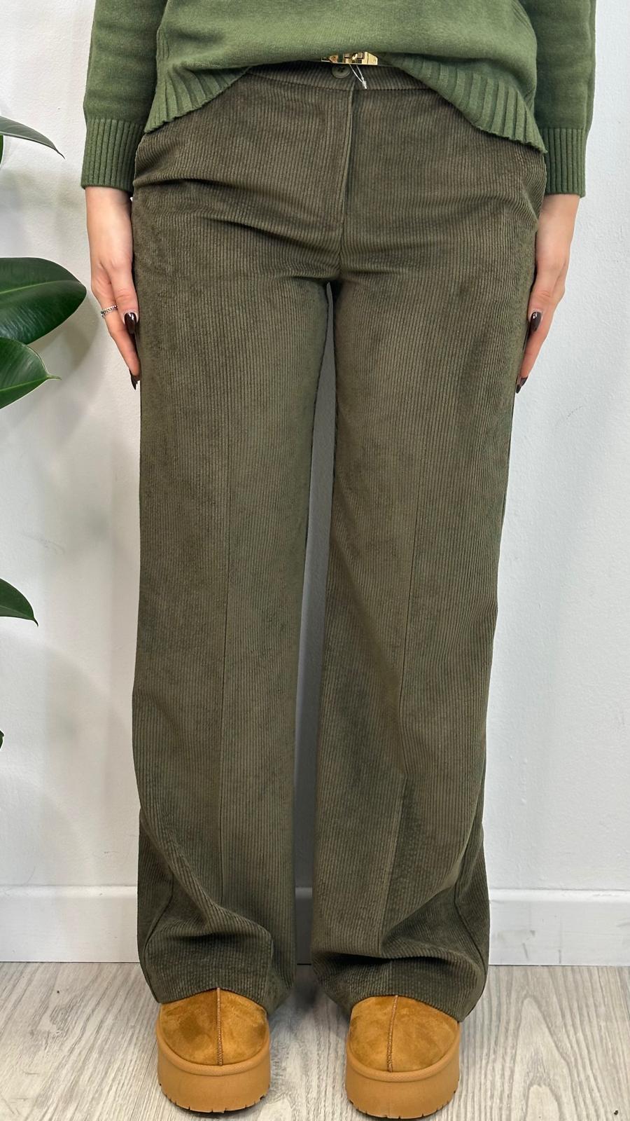 pantalone "LOVE" in velluto a costine