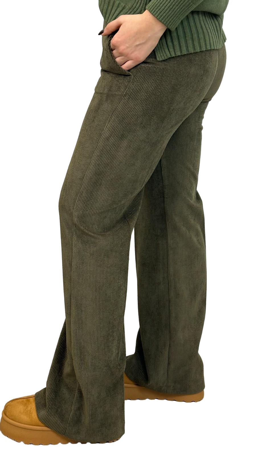 pantalone "LOVE" in velluto a costine