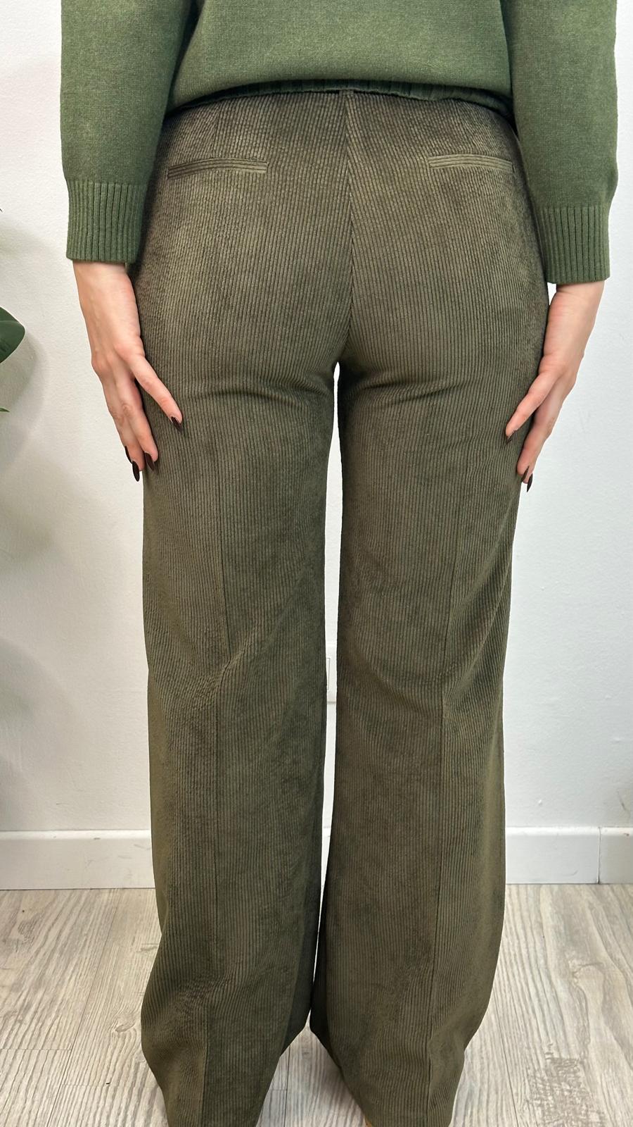 pantalone "LOVE" in velluto a costine