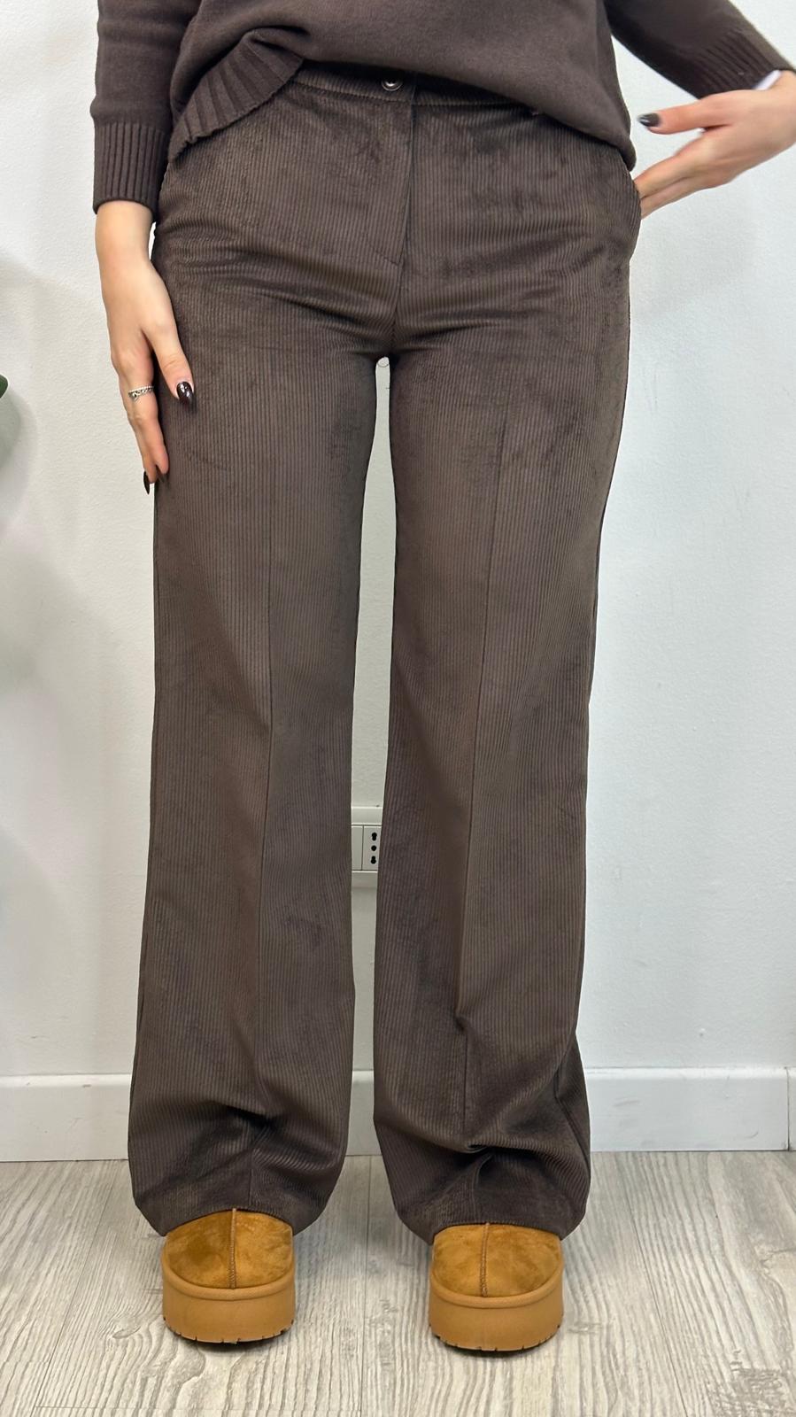 pantalone "LOVE" in velluto a costine