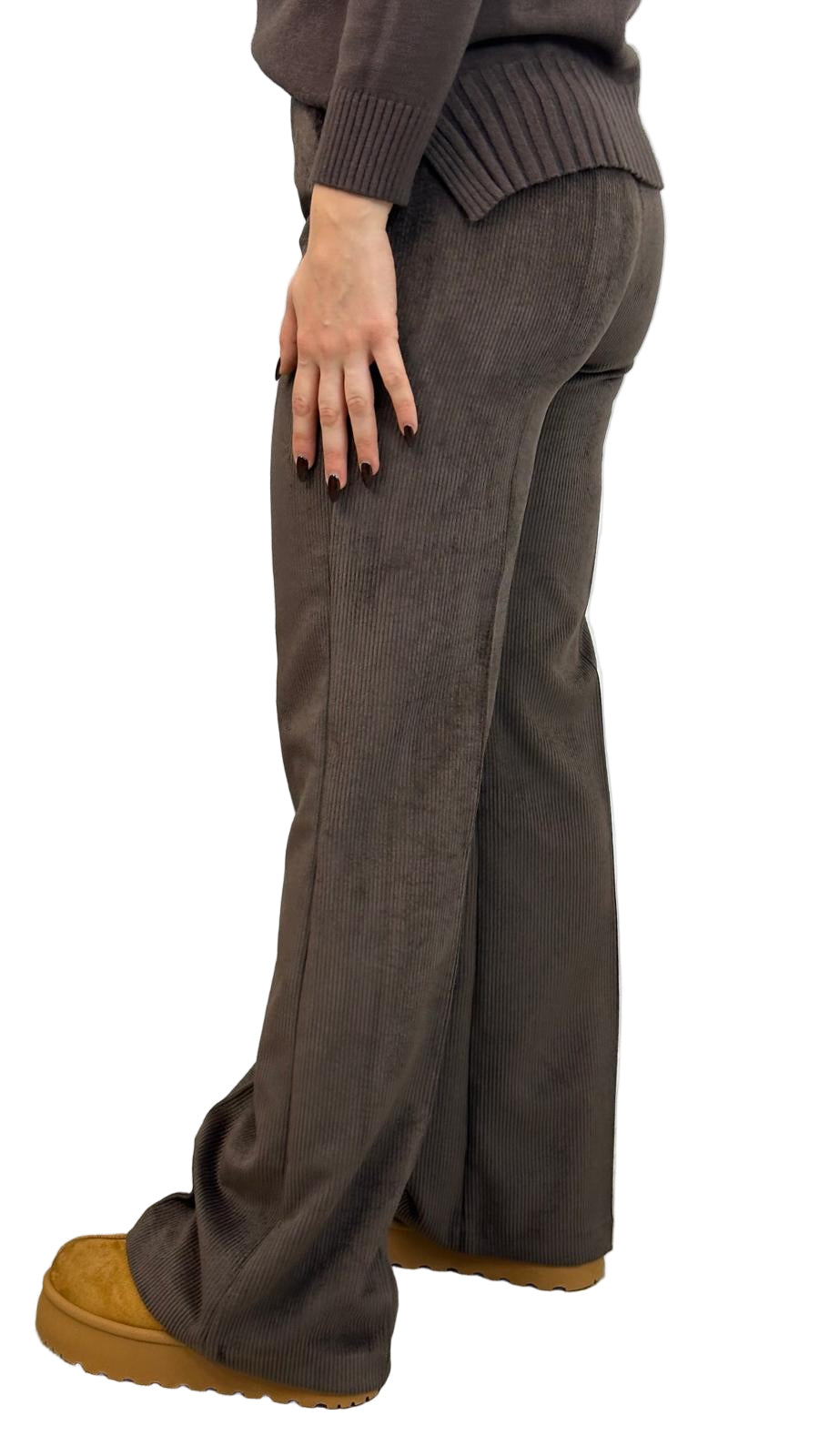 pantalone "LOVE" in velluto a costine