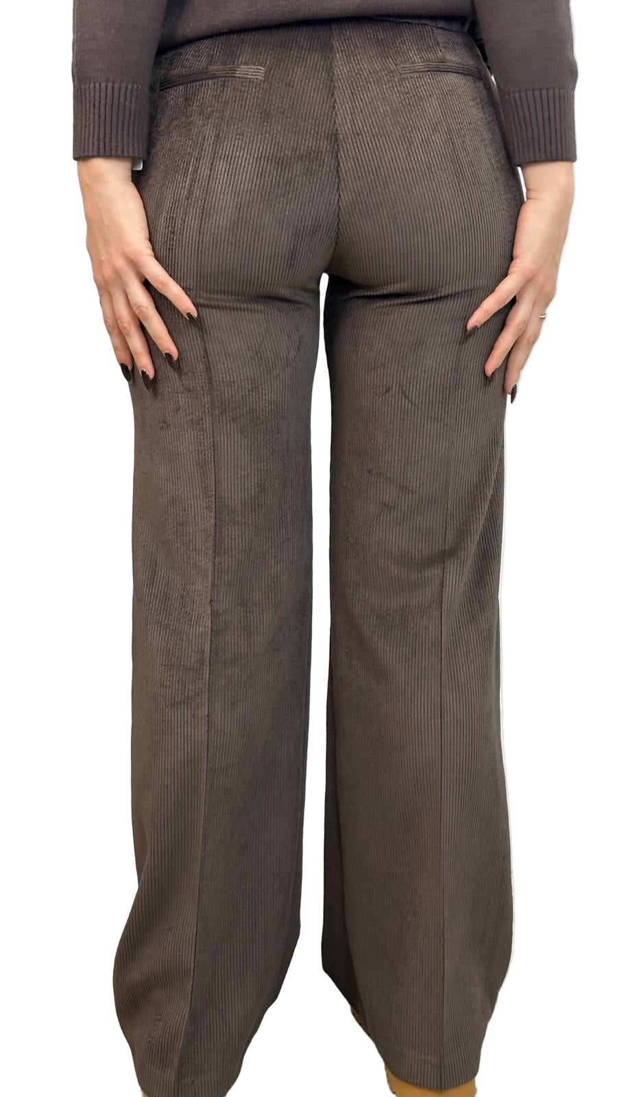 pantalone "LOVE" in velluto a costine