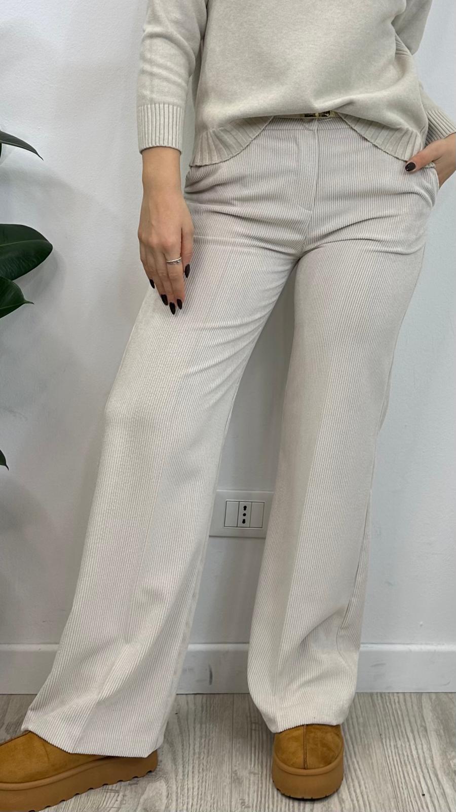 pantalone "LOVE" in velluto a costine