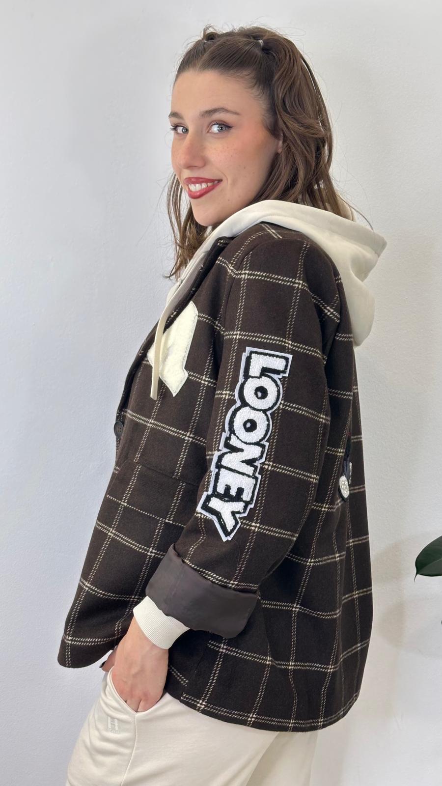 Giacca "LOONEY" scozzese over in panno