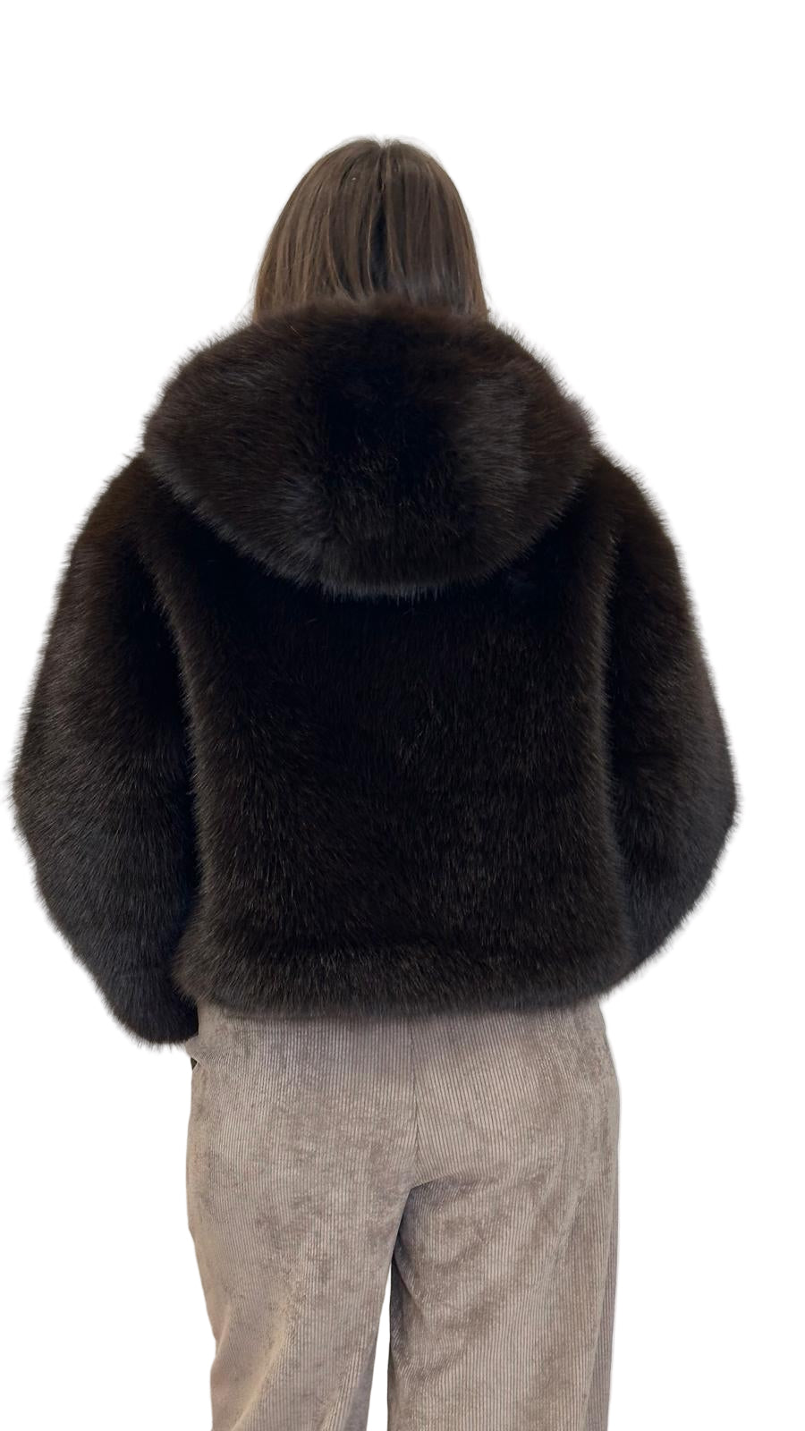 eco-pelliccia "VOLPE" reversibile con cappuccio