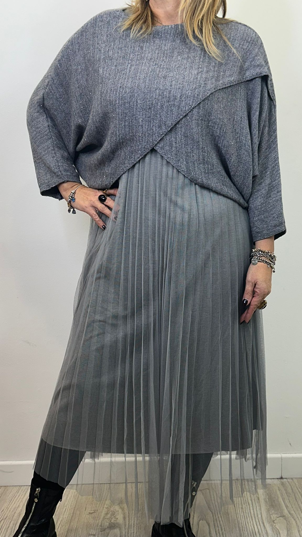 Abito "TOKYO" in maglia con punti luce