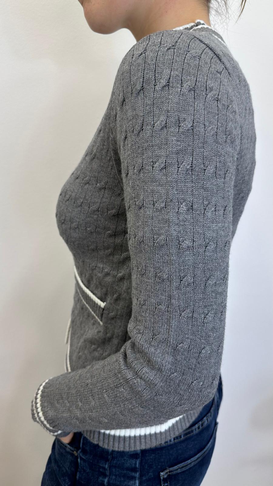 Cardigan "OPEN" con trecce