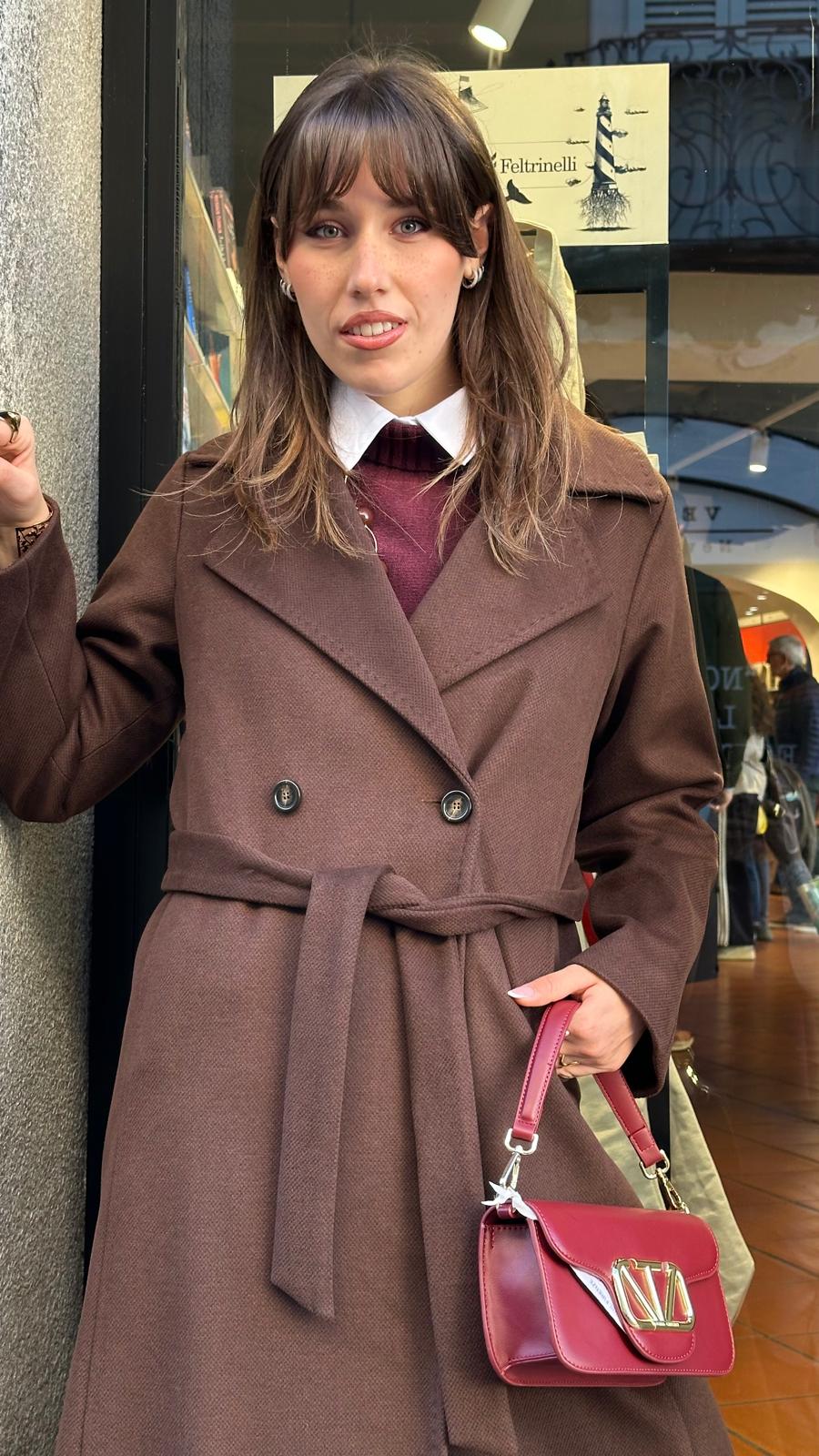 Cappotto "FRIDA" con cintura e doppiopetto