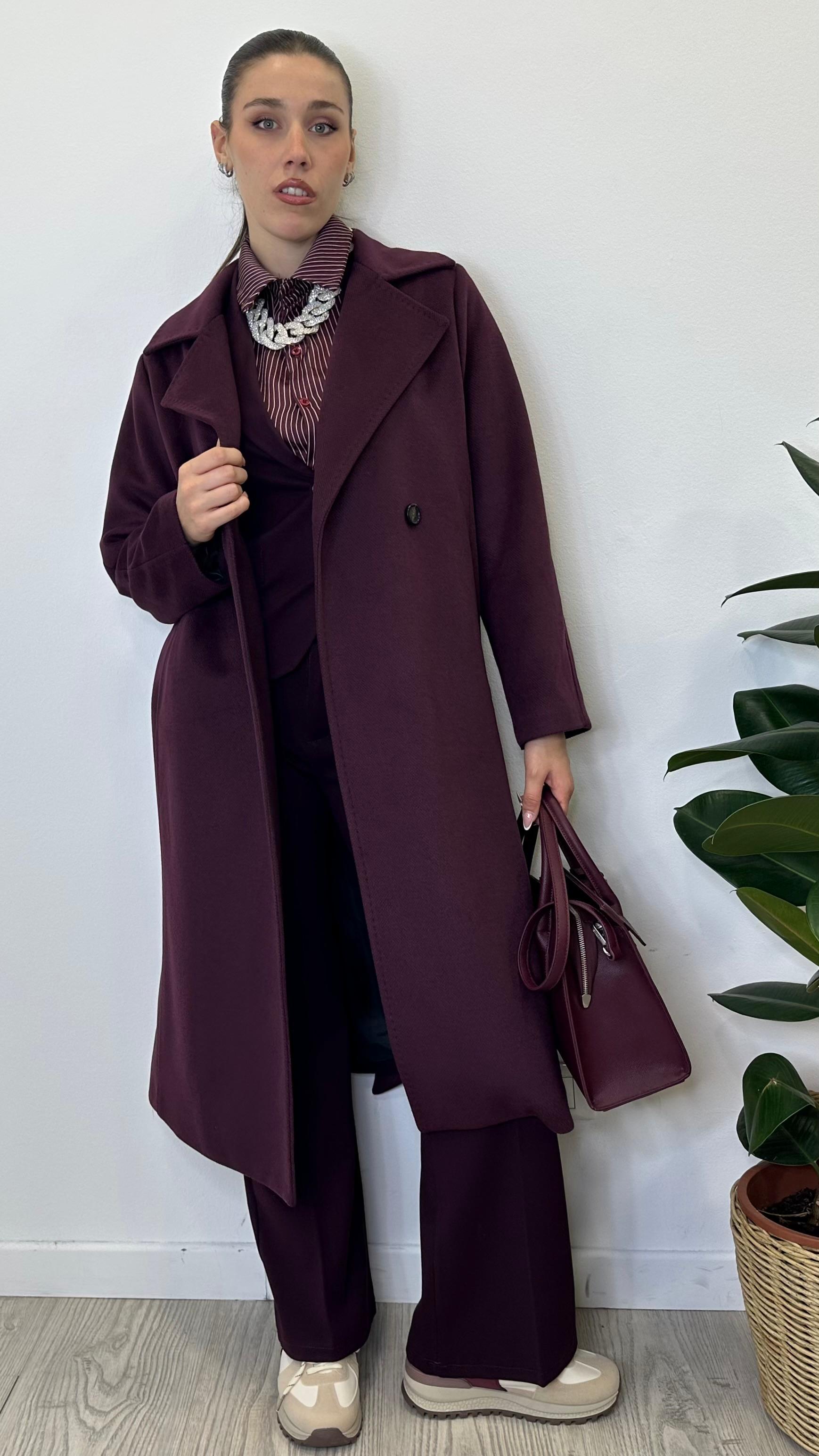 Cappotto "FRIDA" con cintura e doppiopetto