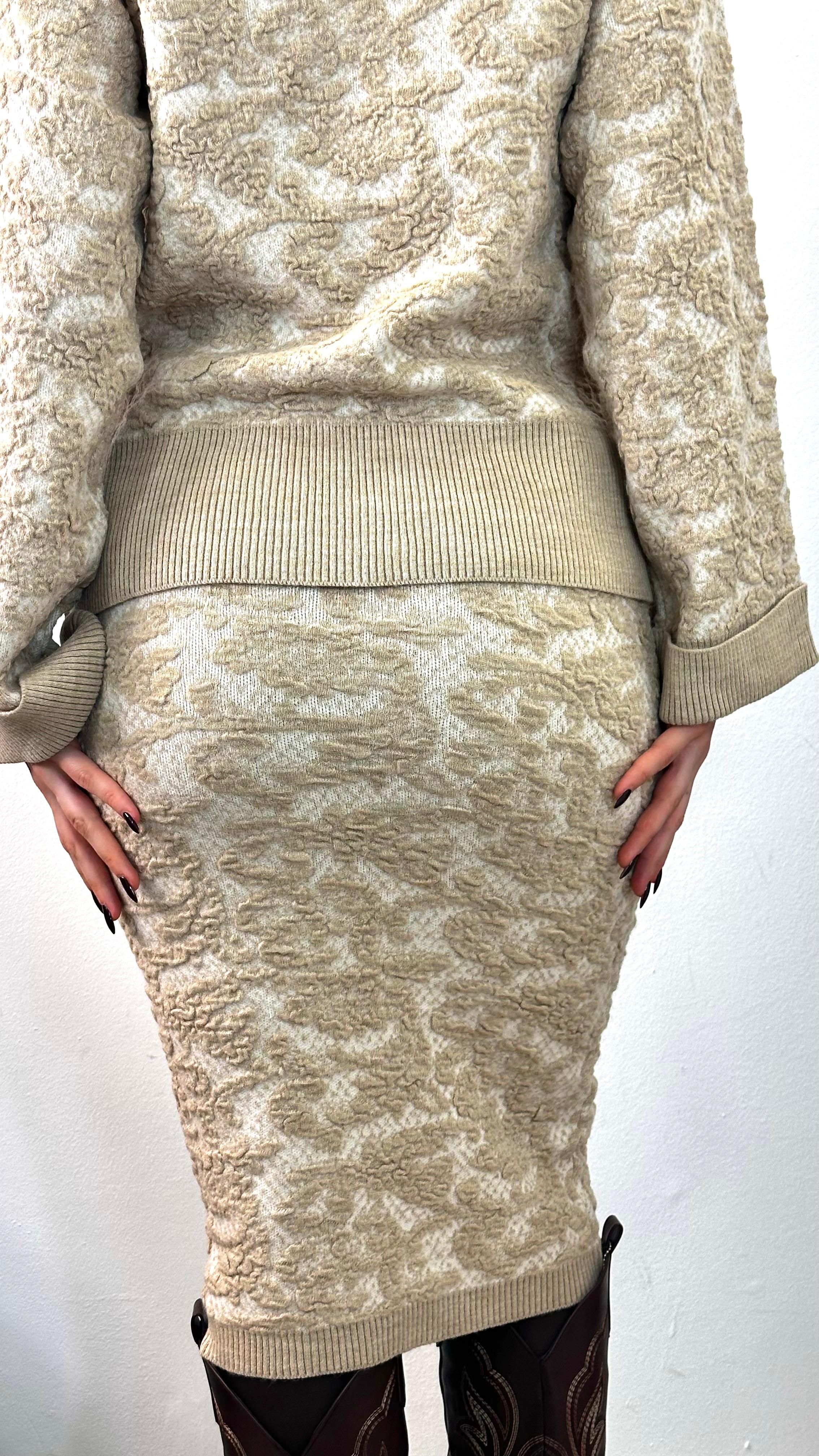 Gonna "ALFA" in maglia lavorata in rilievo SILVIAN HEACH