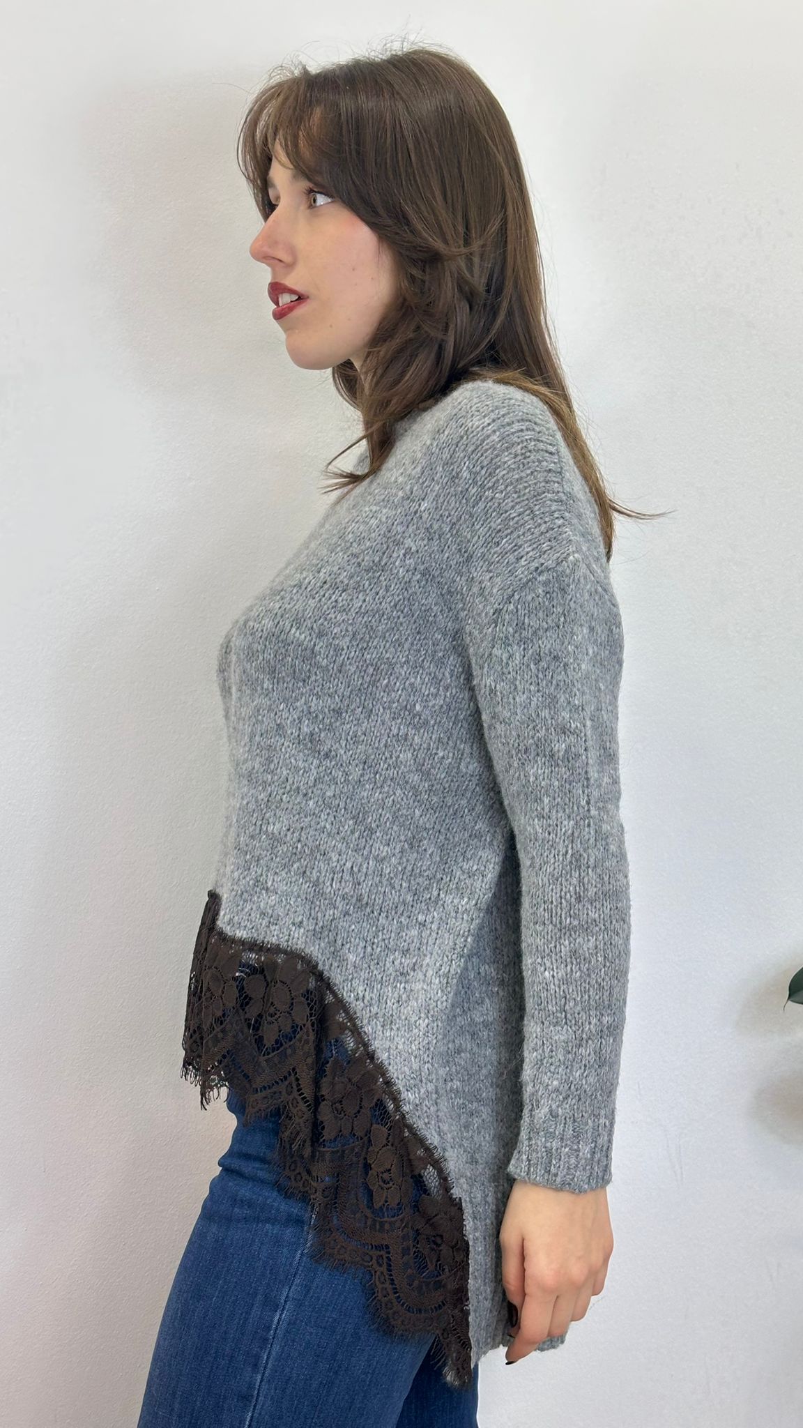 maglione "MILLIE" con dettaglio in pizzo