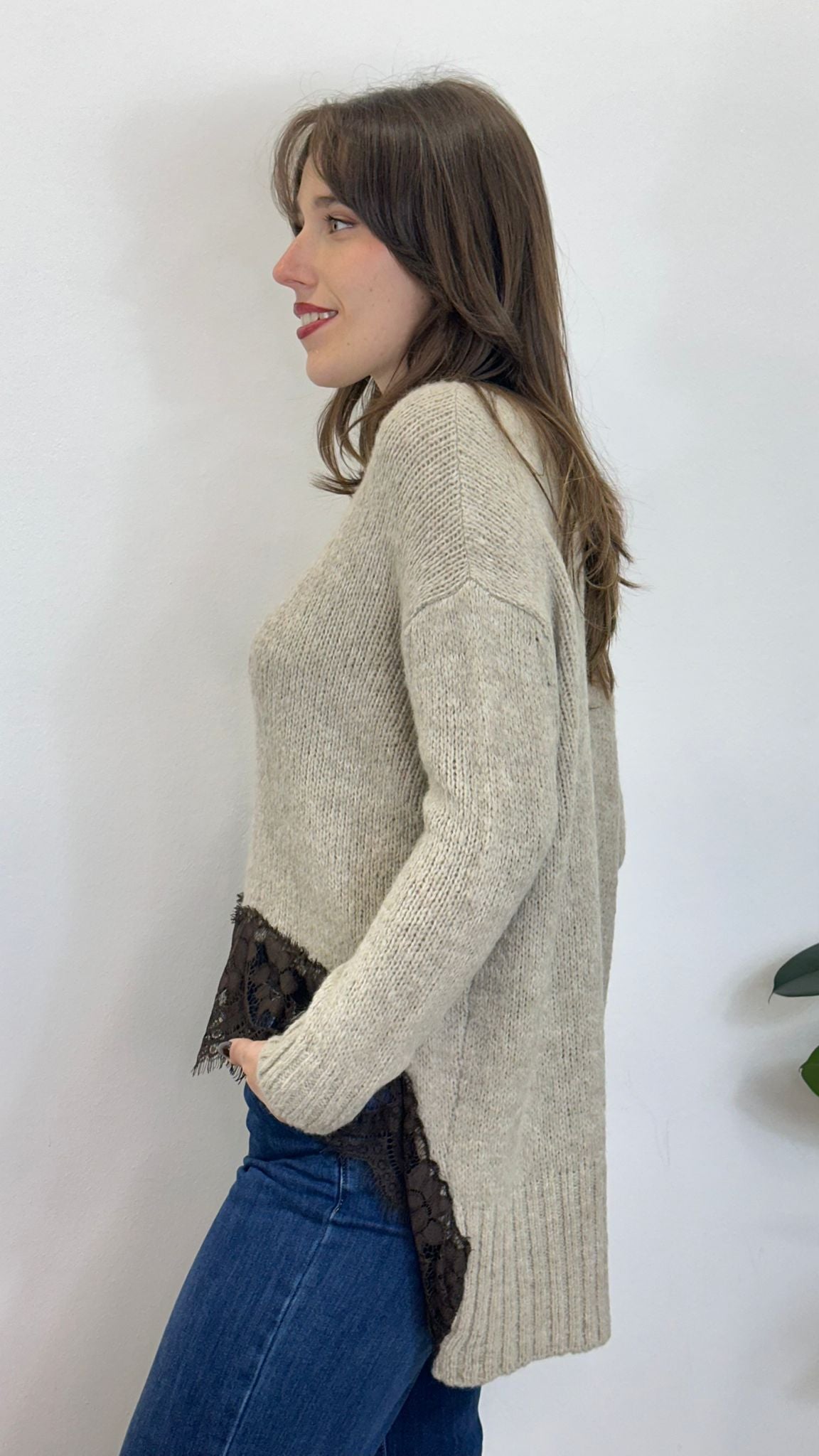 maglione "MILLIE" con dettaglio in pizzo