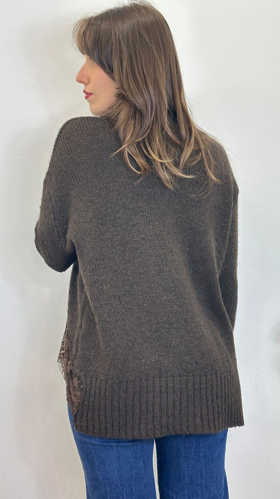 maglione "MILLIE" con dettaglio in pizzo