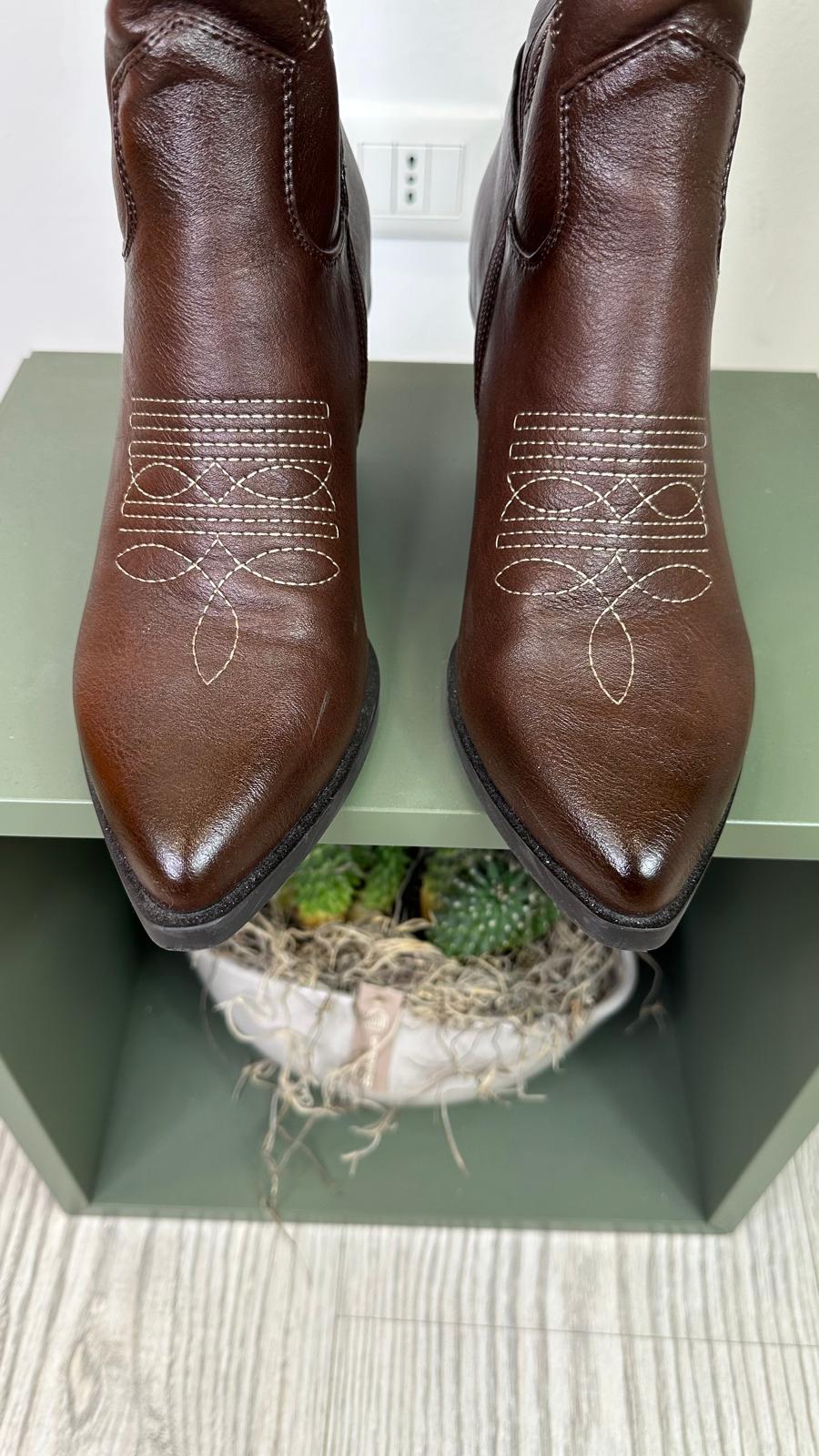 stivale texano "DAKOTA" marrone