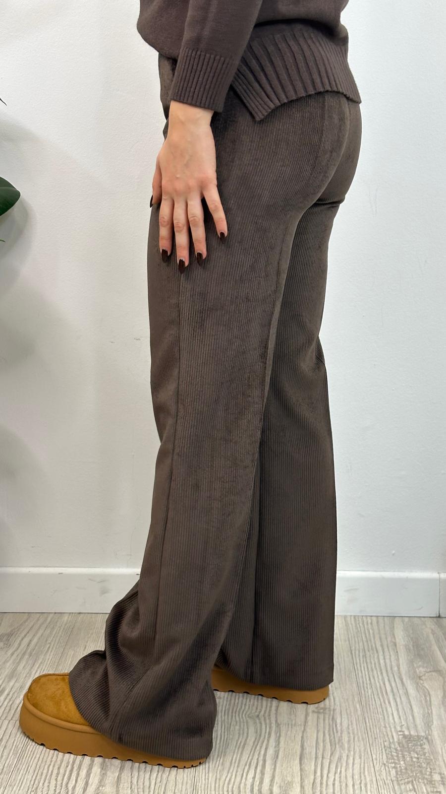 pantalone "LOVE" in velluto a costine