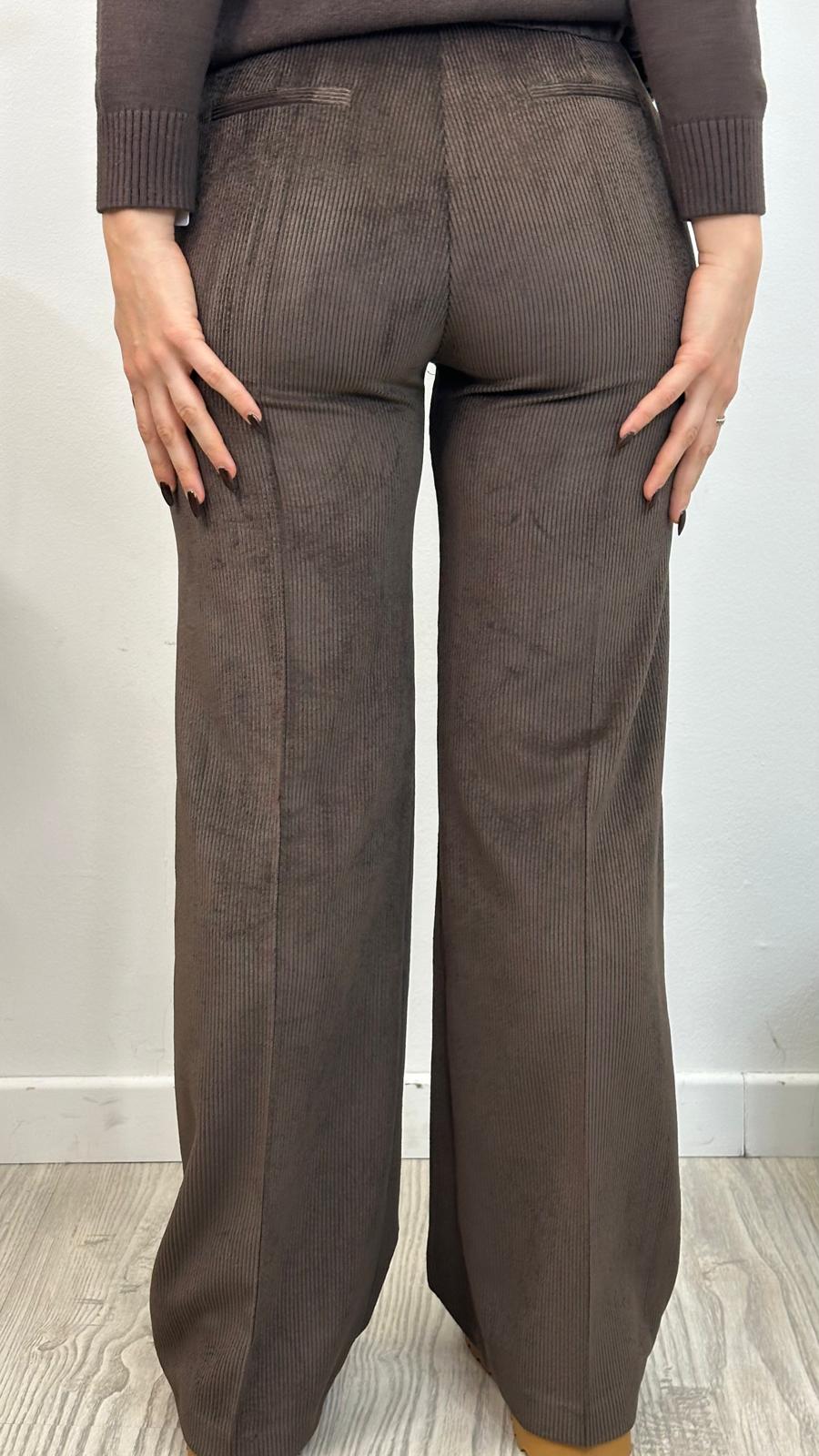 pantalone "LOVE" in velluto a costine