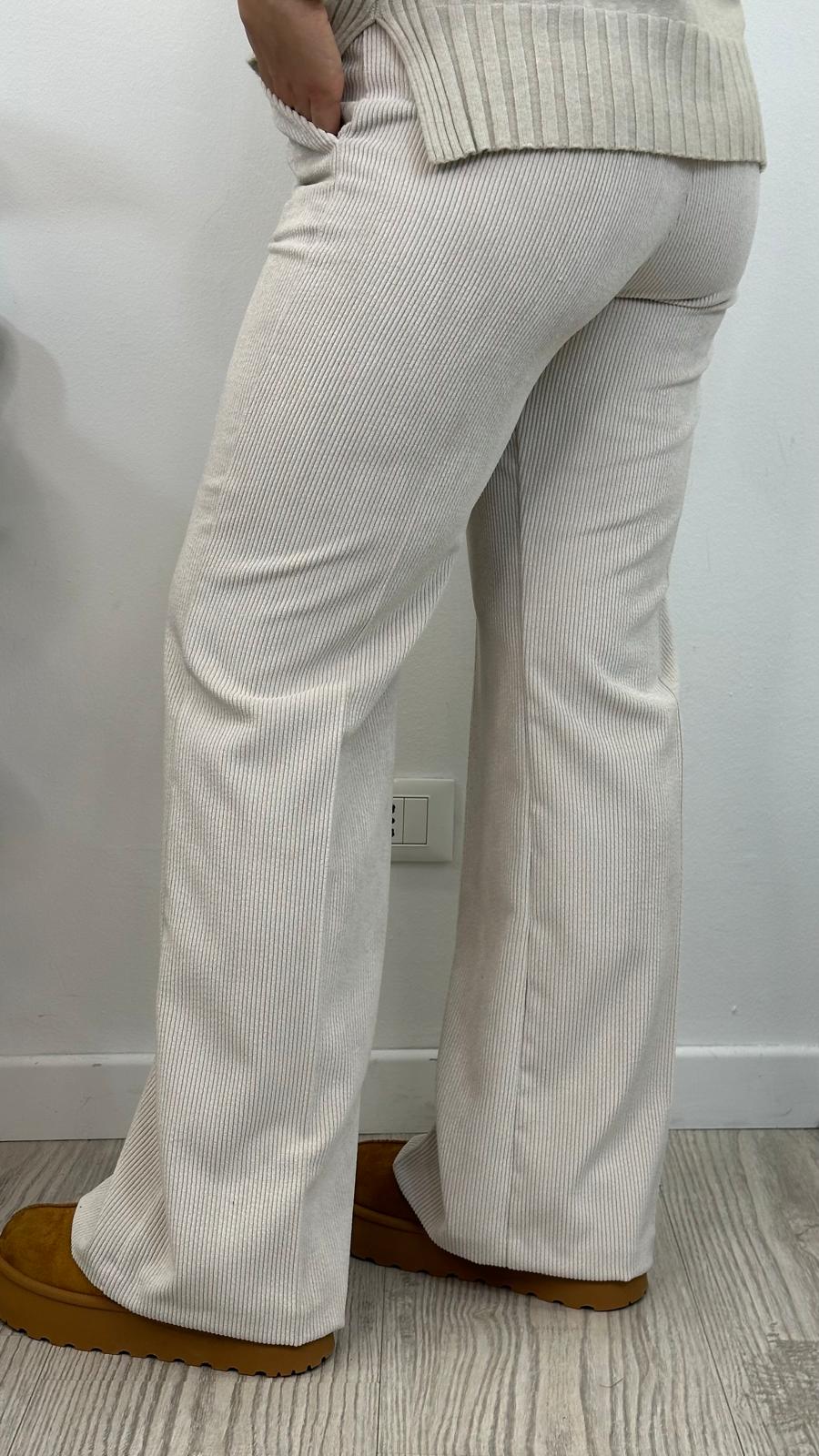 pantalone "LOVE" in velluto a costine