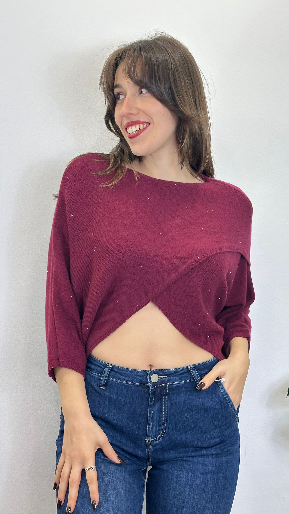 Maglioncino "OSAKA" incrociato con punti luce